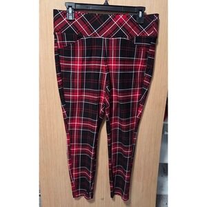 Studio by Torrid Ponte Pixie Pants Pull-On Pocket Slim Fix‎ Red Plaid 00R